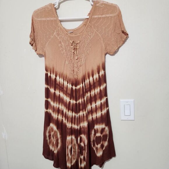 Dress For Women Size Medium Lightweight Short Sleeve 100% Viscose - Picture 12 of 12